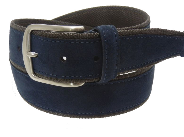 Cintura in tela + dainetto -testa di moro/blu- mm35
